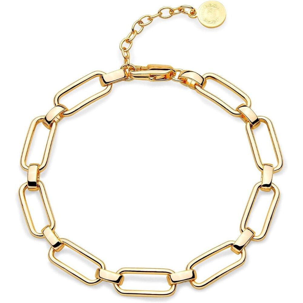 Gold Beaded Bracelets,18K Gold Plated Handmade Cute Satellite Diamond Cut Oval